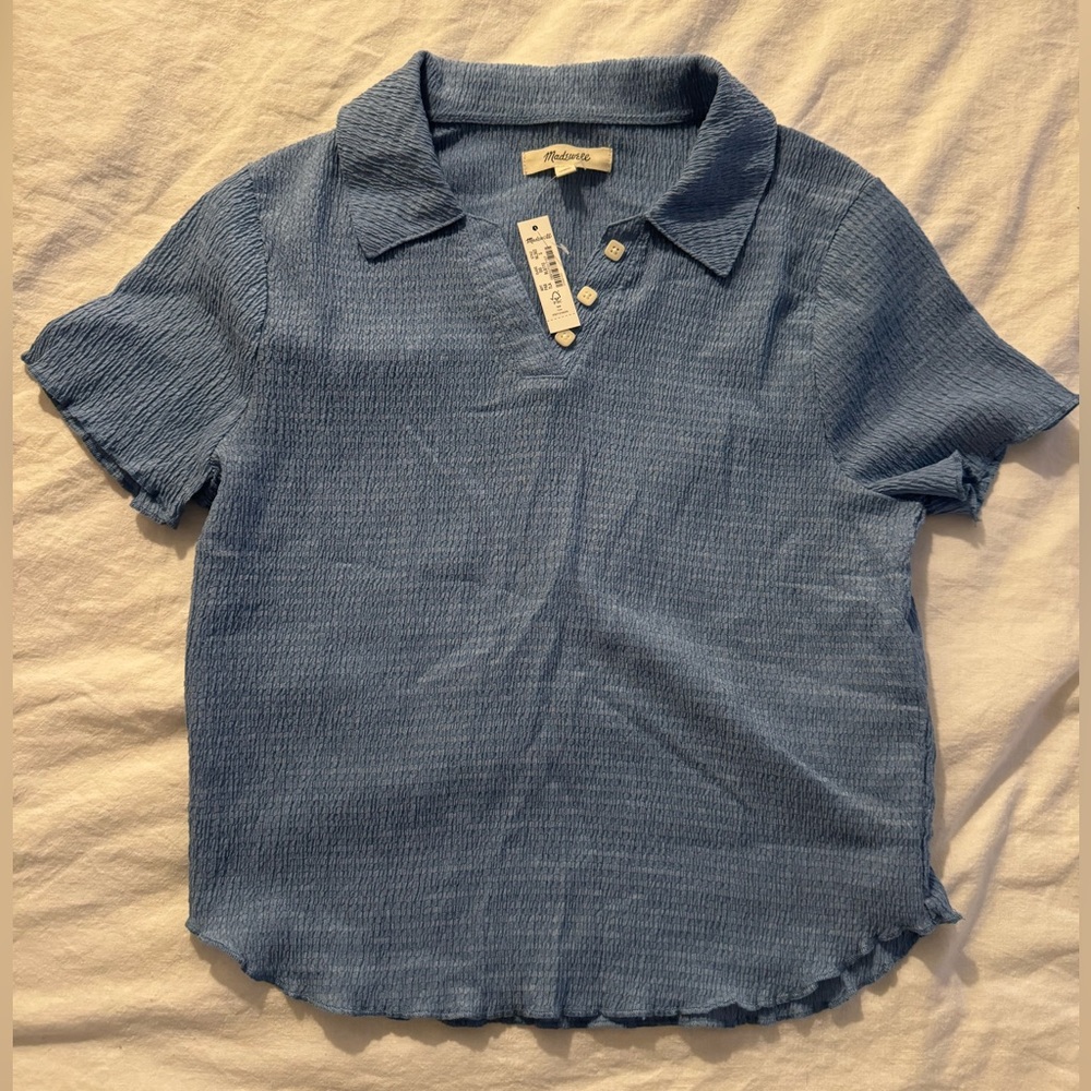 NWT Madewell light blue collared shirt size s